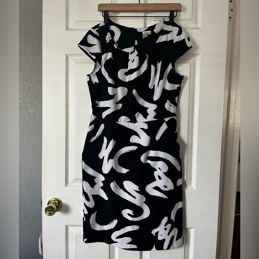 Emma & Michele Black and White Midi Dress
